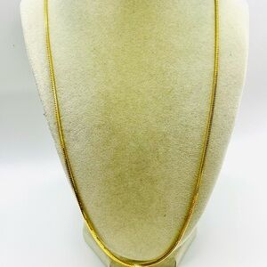 Monet Herringbone Chain Necklace. Gold-Tone 23 inches long